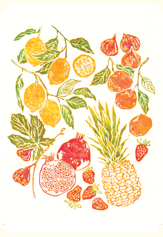 Fruit Salad - Special Edition Linocut Print