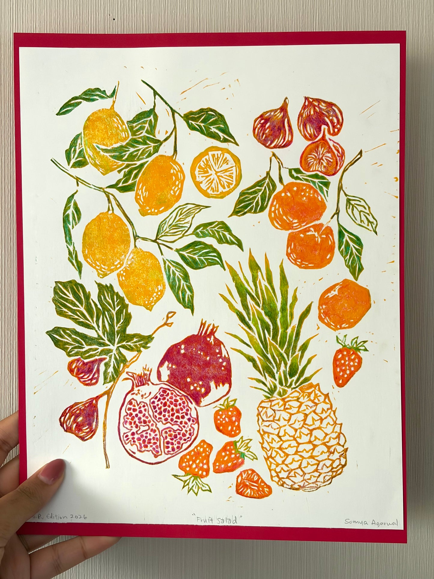 Fruit Salad - Special Edition Linocut Print