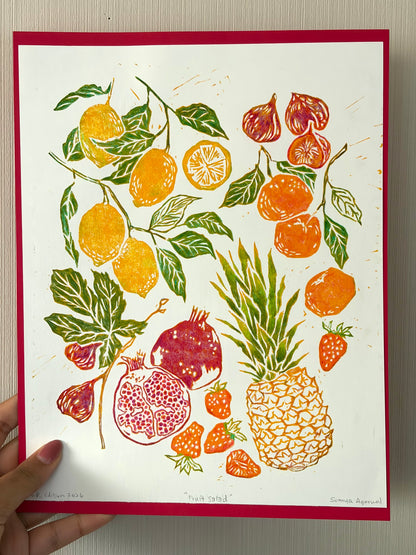 Fruit Salad - Special Edition Linocut Print